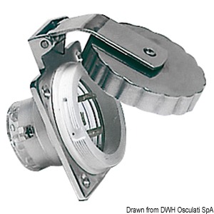 Shore Power Socket Flush Mount Stainless 30A 220V