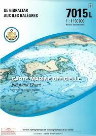 Shom Chart Flat 7015-CA Gibraltar-Iles Baleares