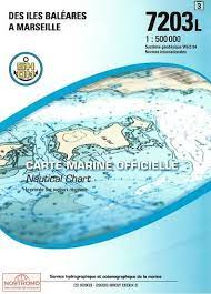 Shom Chart flat Spanish & French Coast(Balearics To Marseille) 7203-CA