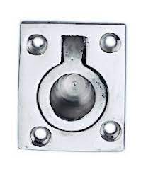 Flush Pull Ring Chromed Brass 45X38