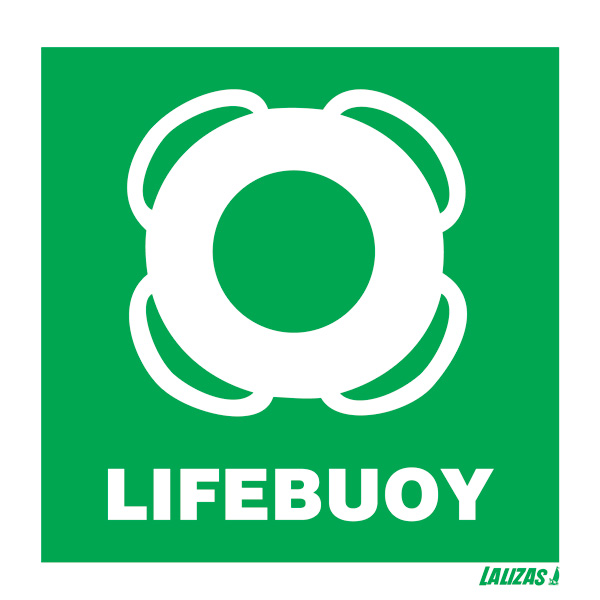 IMO Sign Lifebuoy-With Text-PVC Rigid 5x5cm