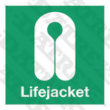 IMO Sign LifeJacket-With Text-PVC Rigid 5x5cm
