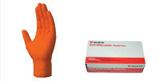 Wurth Nitrile Grip Orange Gloves XL Box50