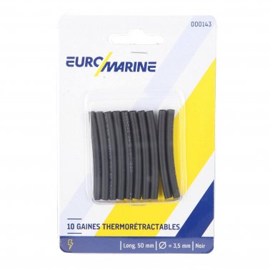 Heat Shrinkable Tubes x10 Black 3.5mm