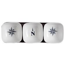 Marine Business Northwind-Aperitif Set-3 Bowls On Tray-26.8x9cm