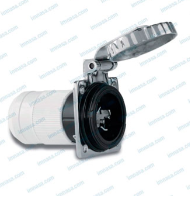 Marinco Shore Power Plug Wall Mounted W/Cover 64A-230V-50Hz-IP56