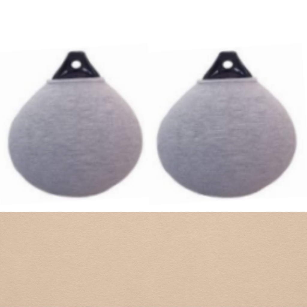 Fendress Acrylic Fender Round Cover Simple Thickness 47x59 Beige (Pair)