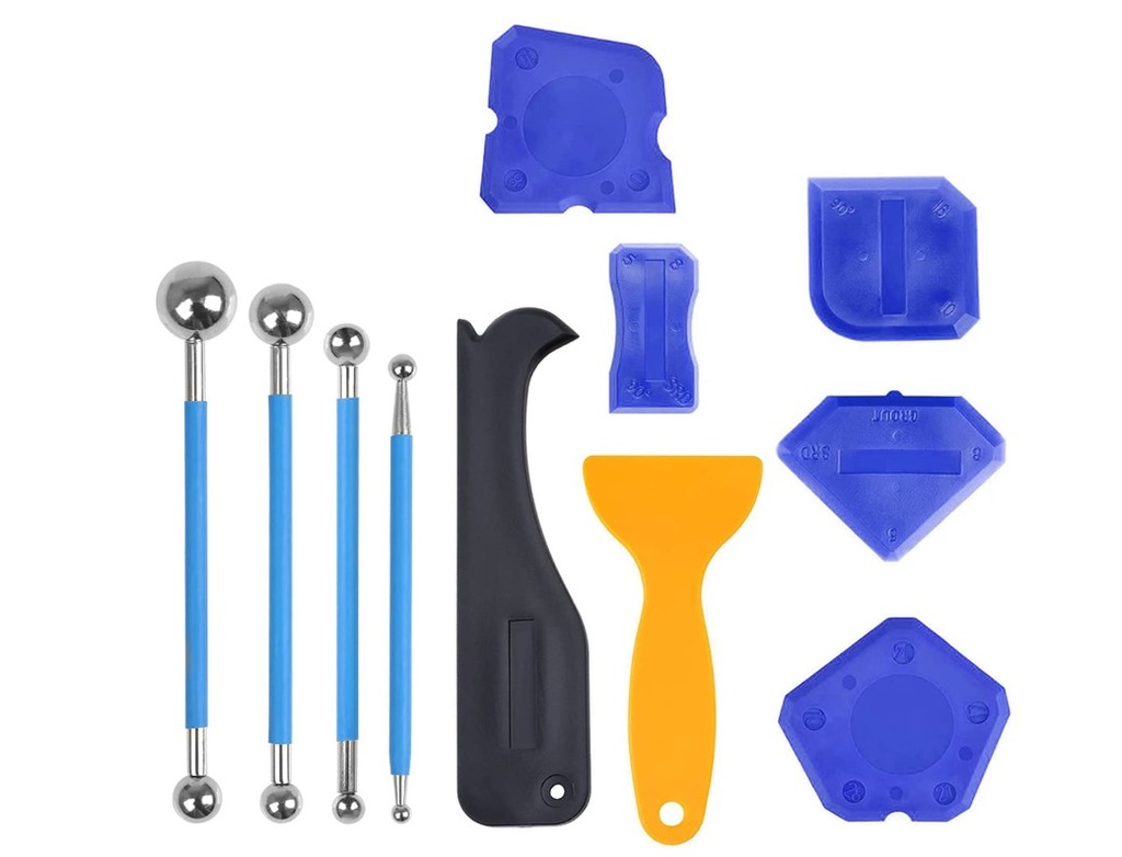 Caulking/Sealer Kit of 13 Tools (Joint Finisher & Smoother, Application Balls x 4, Sealing& Caulking Tools )