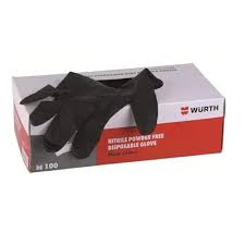 Wurth Nitrile Gloves-Black-Non Powdered-XL (box 100)