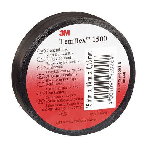 3M Temflex 1500 Black Electrical Tape