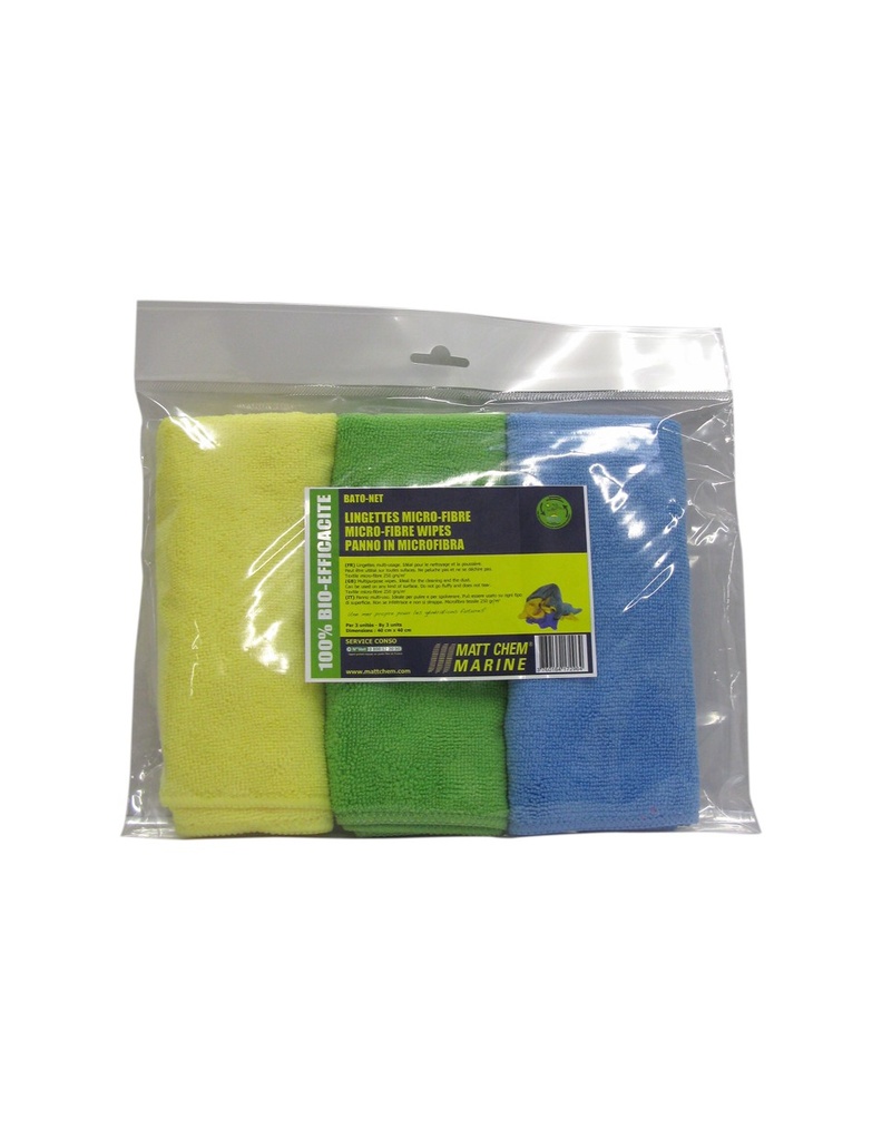 MattChem BATO-NET (x3 Units) - Colored Micro-Fiber Wipes