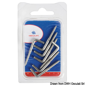 L Shape Hook Screw In SST 47X4mm