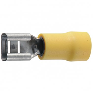 Pre Isolated Clips 6.3mm Yellow x10